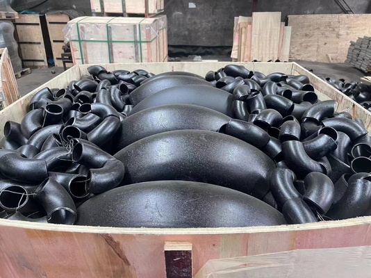 pintura negra del chorro de arena estándar del GOST JIS ASTM del codo de la tubería de acero del carbono de 219m m